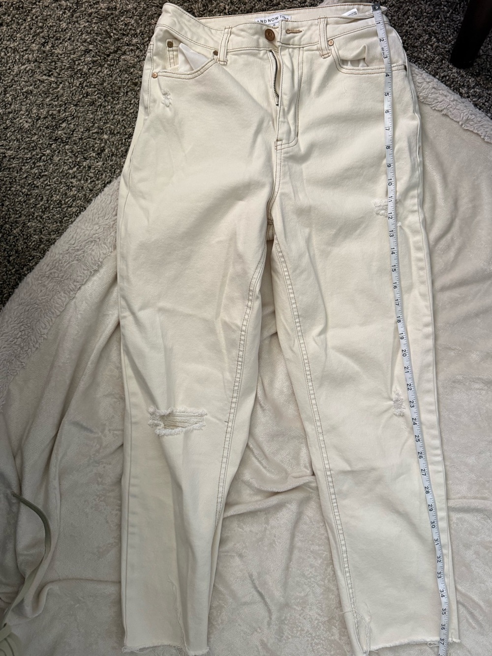 Cream High Rise Jeans